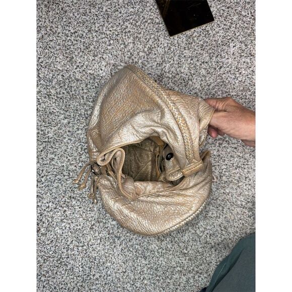 Cole Haan Women's Metallic Rose Gold Hobo Bag with Braided Trim - Picture 7 of 8